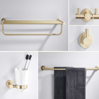 Silver Bathroom Accessories Hardware Set Towel Bar Rail Toilet Paper Holder Towel Rack Hook Soap Dish Toilet Brush Hardware kit